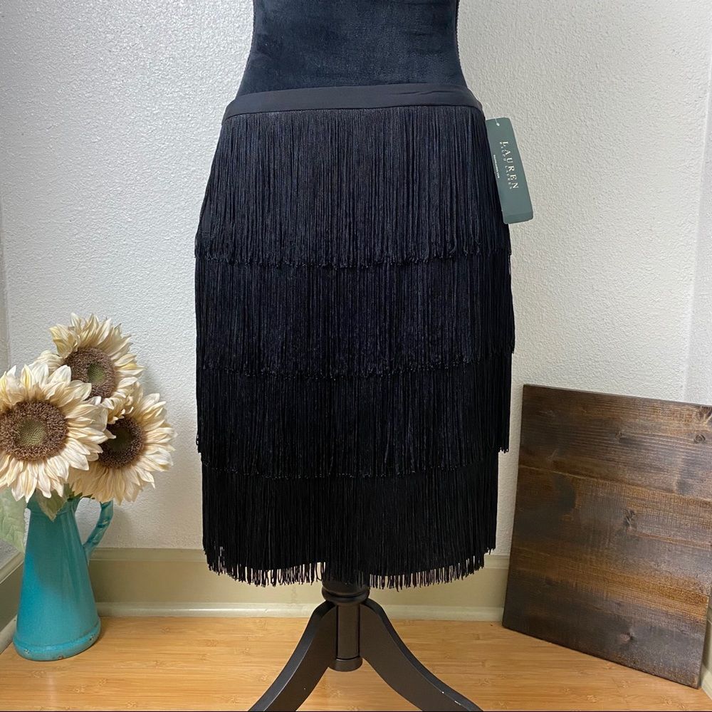 Black Fringe Skirt - RALPH LAUREN